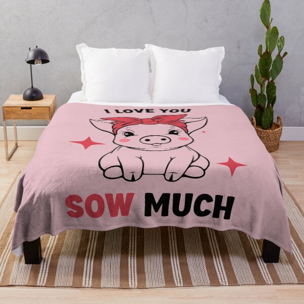 Item preview, Cute Piglet With Red Headscarf: I Love You Sow Much - Pig Puns designed and sold by SesameTees.