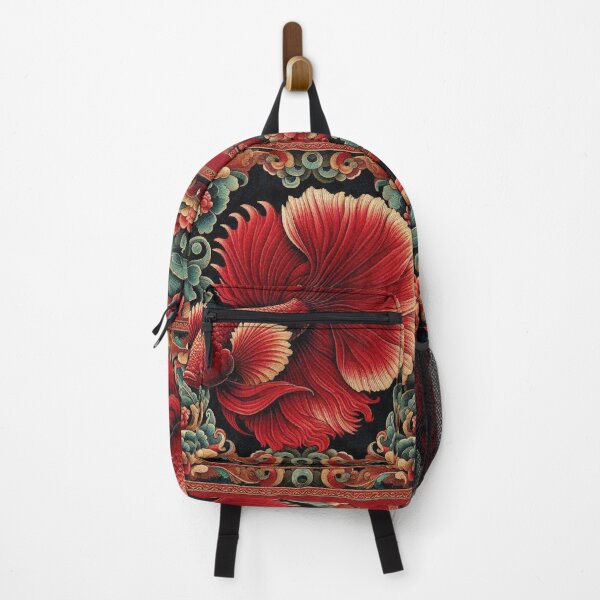 Item preview, Red Tropical Betta Fighting Fish for aquarium colorful doodle cute animals designed and sold by Illuministique.