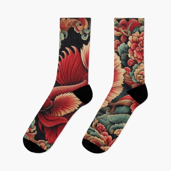 Item preview, Red Tropical Betta Fighting Fish for aquarium colorful doodle cute animals designed and sold by Illuministique.