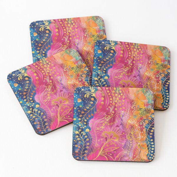 Item preview, Beautiful colourful batik design with gold details designed and sold by PrettyPinkSkies.