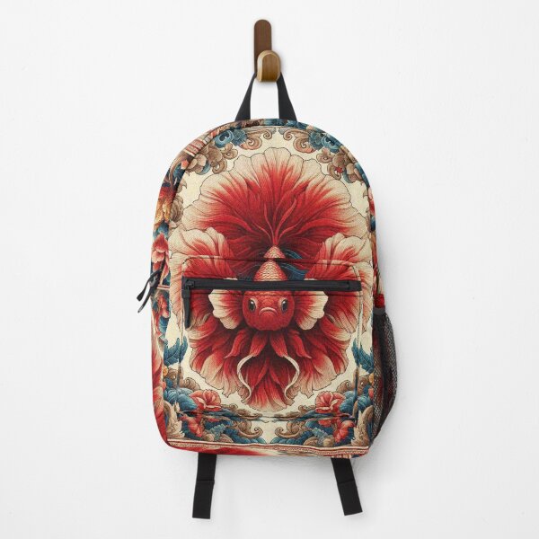Item preview, Cute Tropical Betta Fighting Fish for aquarium colorful doodle red animals designed and sold by Illuministique.