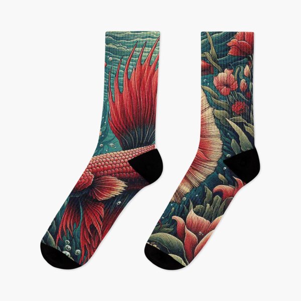 Item preview, Tropical colorful  Betta Fighting Fish for aquarium doodle cute animals designed and sold by Illuministique.