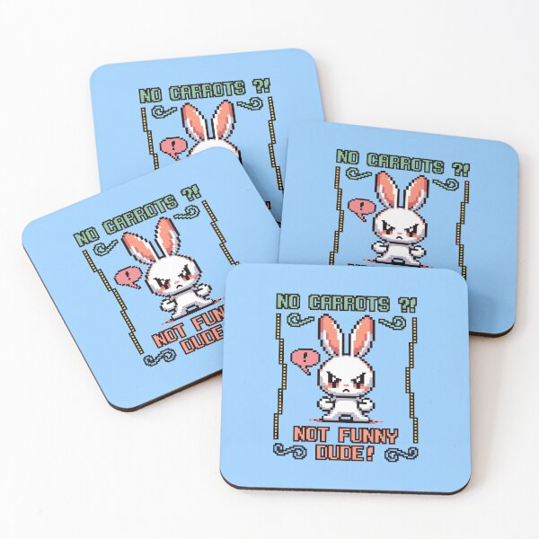 Item preview, No Carrots?! Not Funny, Dude Angry Retro Bunny Rabbit Art designed and sold by CRHPOD20.