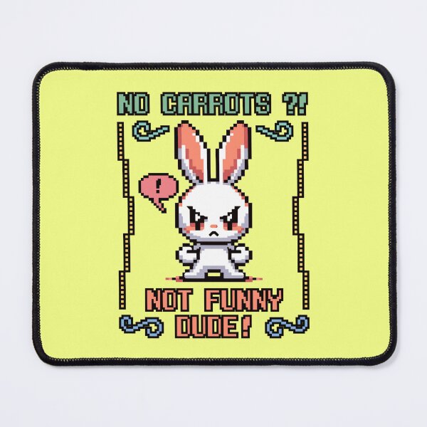 Item preview, No Carrots?! Not Funny, Dude Angry Retro Bunny Rabbit Art designed and sold by CRHPOD20.
