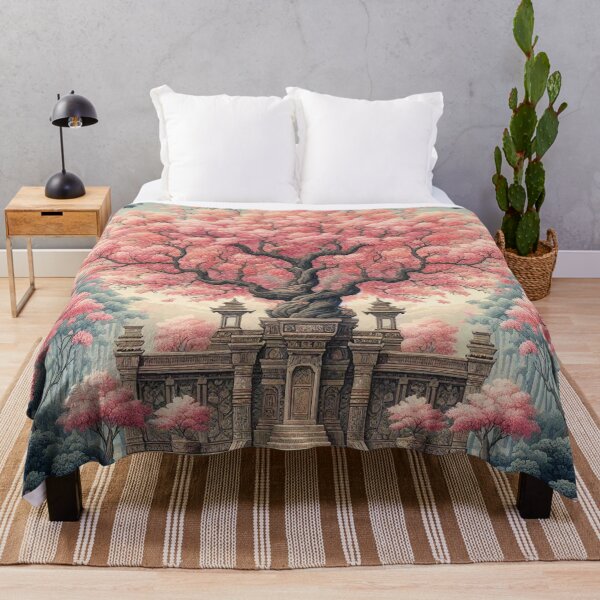 Item preview, pink floral flowers inspired japanese anime kawaii sakura tree in japan designed and sold by Illuministique.