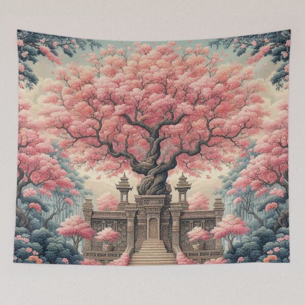 Item preview, pink floral flowers inspired japanese anime kawaii sakura tree in japan designed and sold by Illuministique.