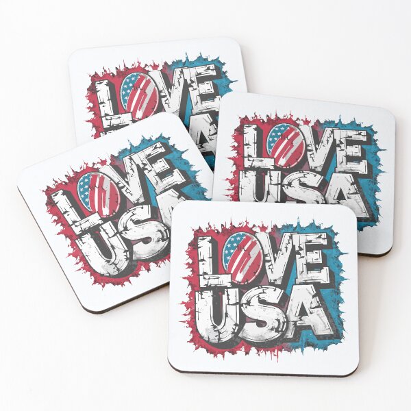 Item preview, Love USA graffiti type for the 4th of July designed and sold by charlypicazo.