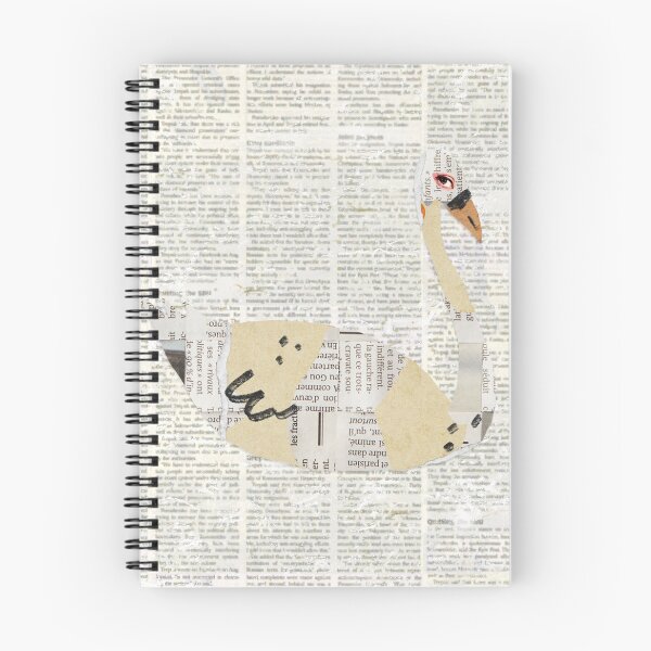 Item preview, Swan T-shirts, nature pattern T-shirts, cute wildlife pattern T-shirts, vintage style T-shirts ,newspaper designed and sold by BeYourself1993.