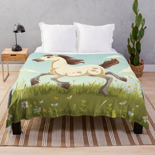 Item preview, Playful Pinto Horse Frolicking in Spring Meadow designed and sold by PICbyFemke.