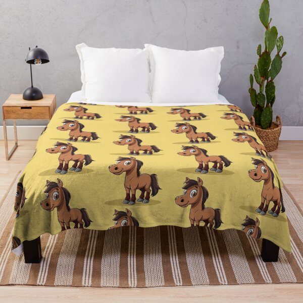 Item preview, Cheerful Cartoon Horse on Yellow Background designed and sold by PICbyFemke.