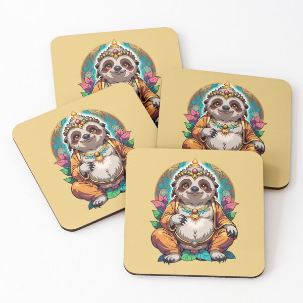 Item preview, Cute Funny Cartoon Sloth Buddha designed and sold by TheArtOfPat.