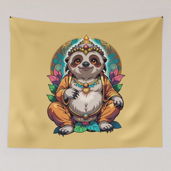 Item preview, Cute Funny Cartoon Sloth Buddha designed and sold by TheArtOfPat.