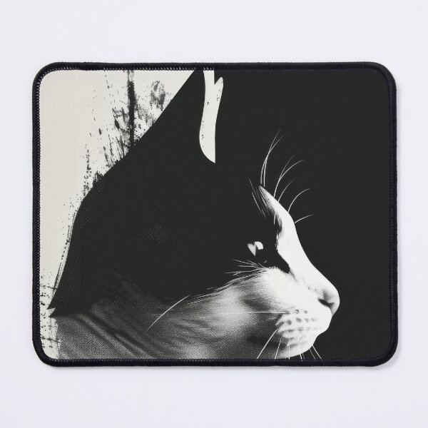 Item preview, Artistic Black and White Cat Portrait designed and sold by ImagineCorner.