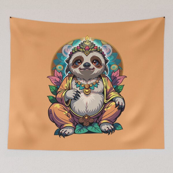 Item preview, Cute Funny Cartoon Sloth Buddha designed and sold by TheArtOfPat.