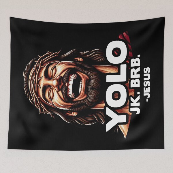Item preview, YOLO JK BRB Jesus designed and sold by plushism.
