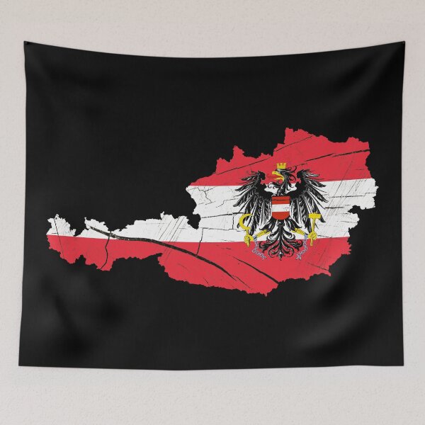 Item preview, Austria Flag Map Wood Effect designed and sold by Blok45.