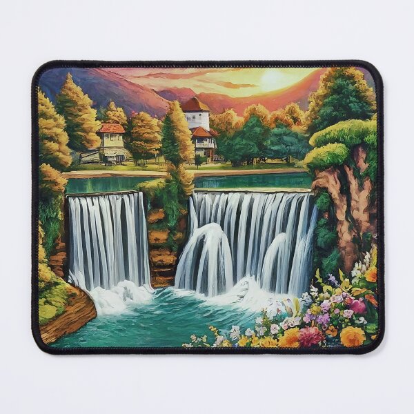 Item preview, Jajce Waterfall: Serenity Revealed, Captivating Beauty designed and sold by TrendSh0p.