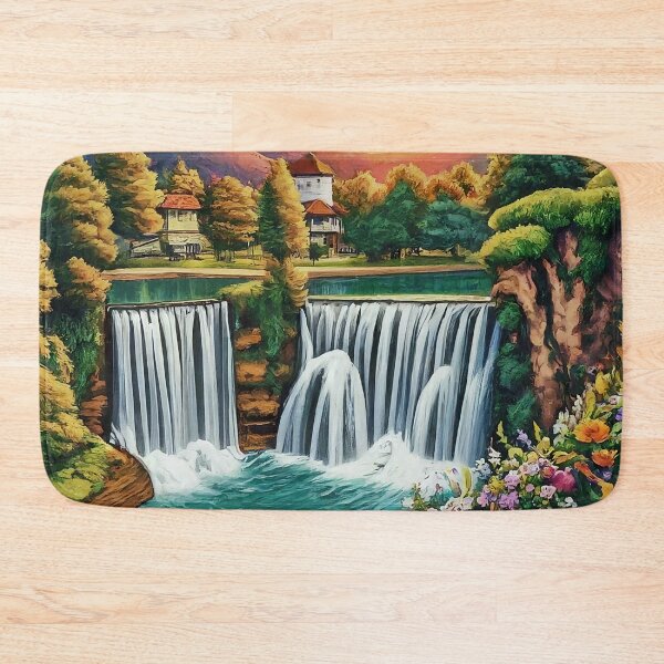 Item preview, Jajce Waterfall: Serenity Revealed, Captivating Beauty designed and sold by TrendSh0p.