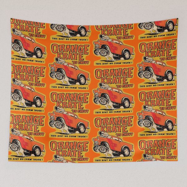Item preview, Orange Crate '55 Chevy Gasser - distressed burnout print designed and sold by retropetrol.