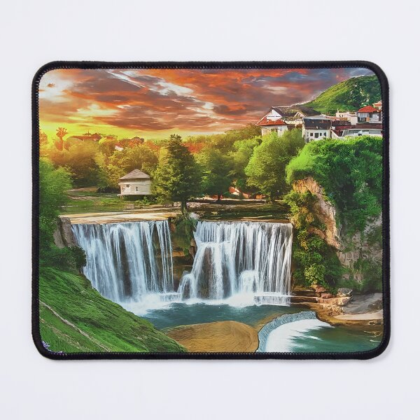 Item preview, Jajce Waterfall: Serenity Revealed, Captivating Beauty designed and sold by TrendSh0p.