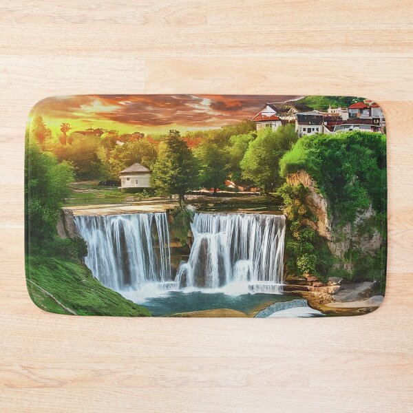 Item preview, Jajce Waterfall: Serenity Revealed, Captivating Beauty designed and sold by TrendSh0p.