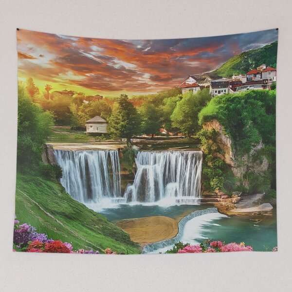 Item preview, Jajce Waterfall: Serenity Revealed, Captivating Beauty designed and sold by TrendSh0p.