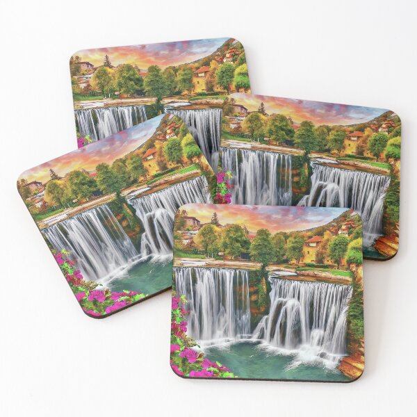 Item preview, poster xxl  Jajce Waterfall: Serenity Revealed, Captivating Beauty designed and sold by TrendSh0p.