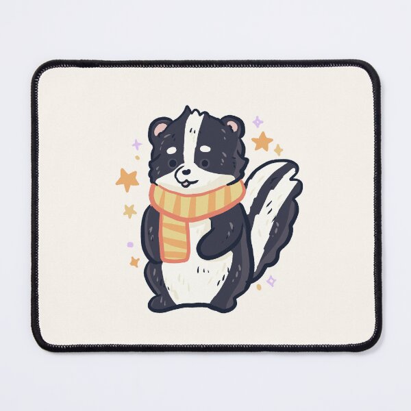 Item preview, Skunk wearing scarf illustration designed and sold by Mayarart.
