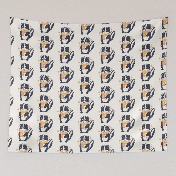 Item preview, Skunk wearing scarf illustration  designed and sold by Mayarart.