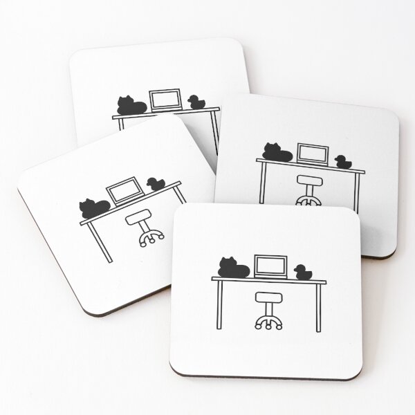 Item preview, a Cat and a Duck on the desk designed and sold by superbaechoo.