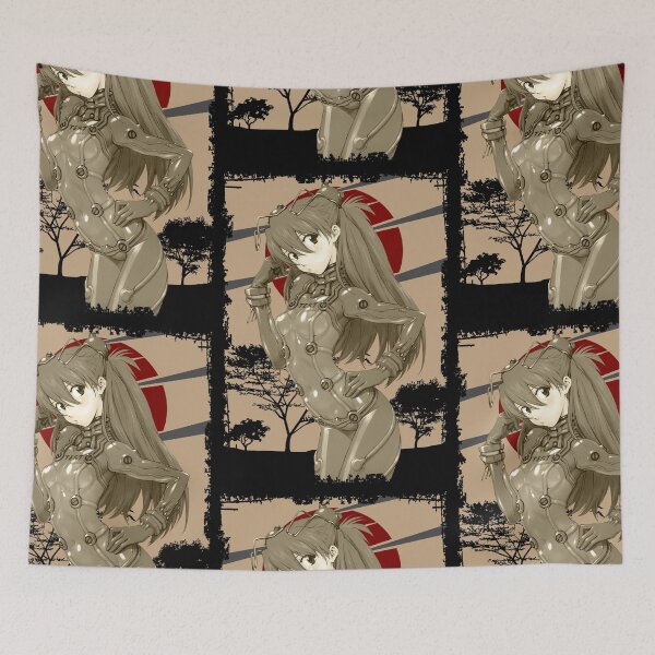 Item preview, Asuka Langley Soryu Evangelion Retro Landscape Design designed and sold by Wafusaurus.