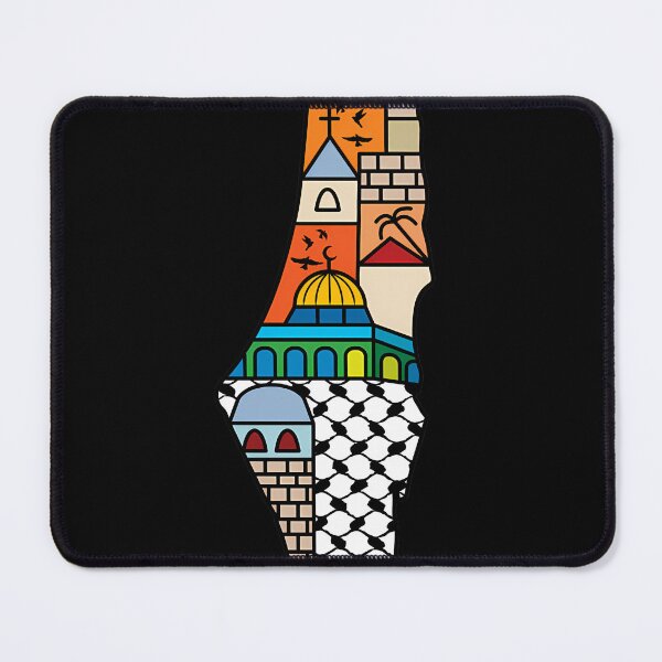 Item preview, I Love Palestine My Homeland Palestinian Map With Kufiya Hatta Pattern And Most Sacred Cites -Wht designed and sold by Axellediallo.