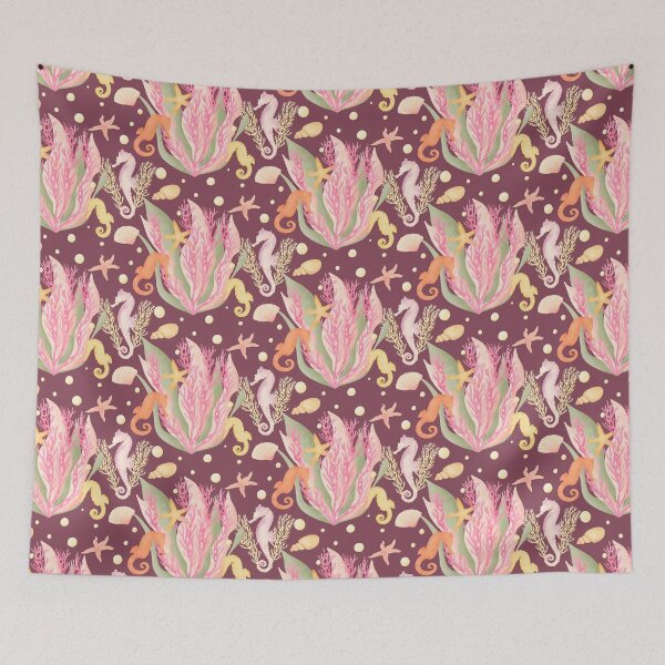 Item preview, Seahorse home deep maroon designed and sold by turtlesandroses.