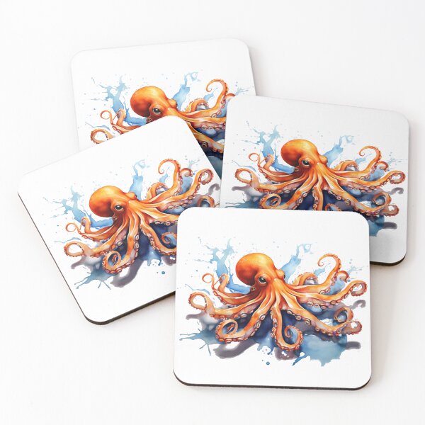 Item preview, an octopus as a digital watercolor designed and sold by Rose Design & Photos.