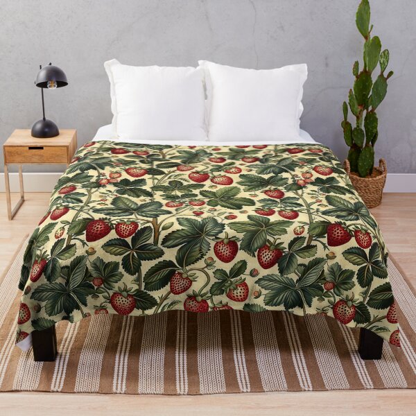 Item preview, Strawberry Wildflowers Illustration on Beige designed and sold by NikkofTime.