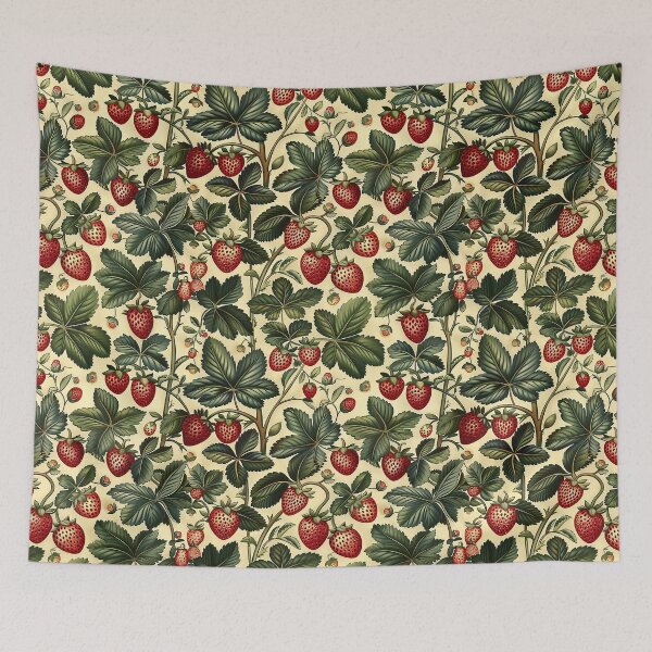 Item preview, Strawberry Wildflowers Illustration on Beige designed and sold by NikkofTime.