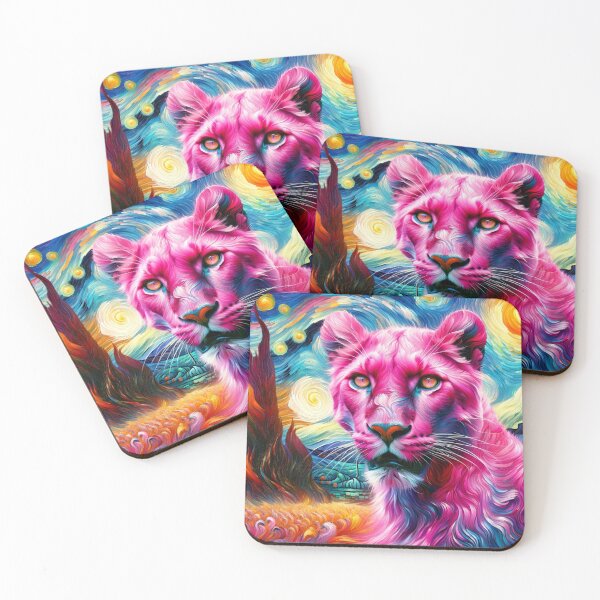 Item preview, Vibrant Panther in Pink: A Van Gogh Fantasy designed and sold by Suzana Djordjevic.