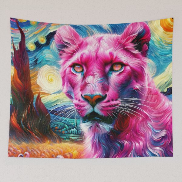 Item preview, Vibrant Panther in Pink: A Van Gogh Fantasy designed and sold by Suzana Djordjevic.