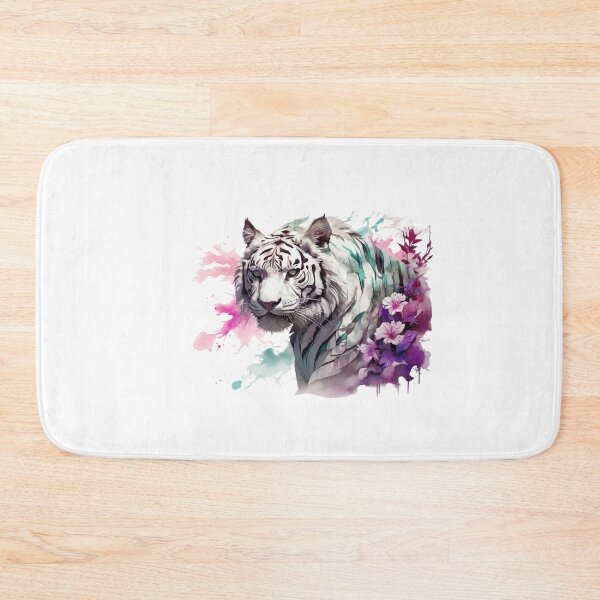 Item preview, a white tiger as a watercolor designed and sold by Rose Design & Photos.