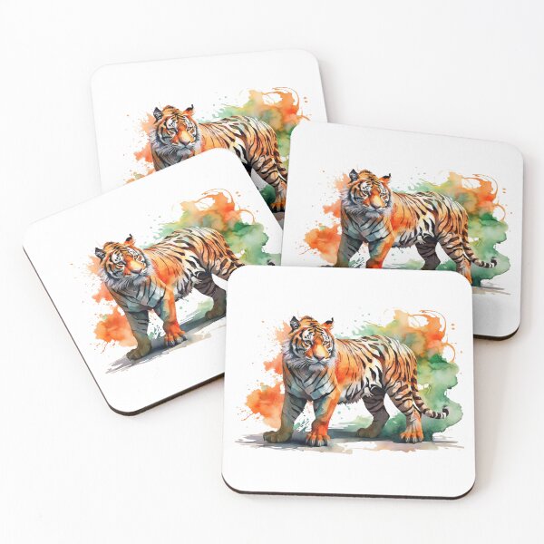 Item preview, a tiger as a watercolor designed and sold by Rose Design & Photos.