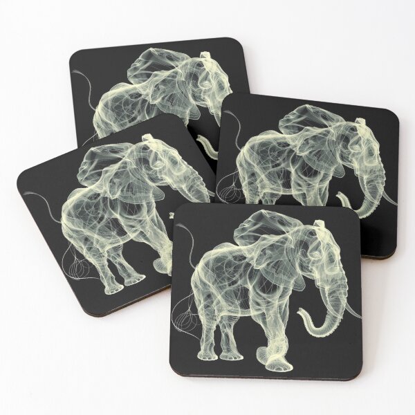 Item preview, Abstract Wireframe Elephant Design on Dark Background designed and sold by ImagineCorner.