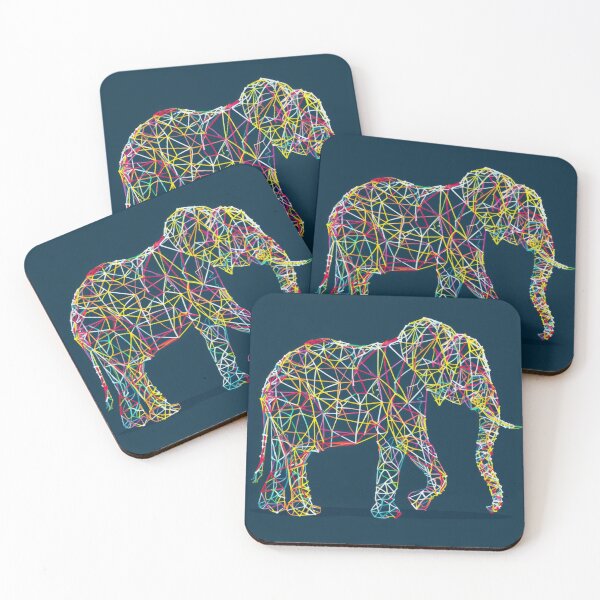 Item preview, Colorful Network Lines Elephant Illustration on Dark designed and sold by ImagineCorner.