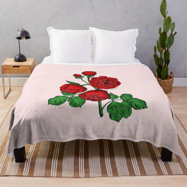 Item preview, Bright Red Pompon Rose Bloom Very Full 40+ Petals In 3+ Rows designed and sold by zenithcreative.