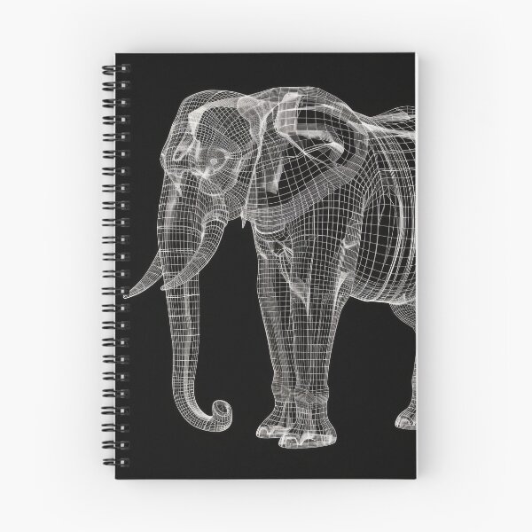 Item preview, 3D Wireframe Elephant Isolated on Black Background designed and sold by ImagineCorner.