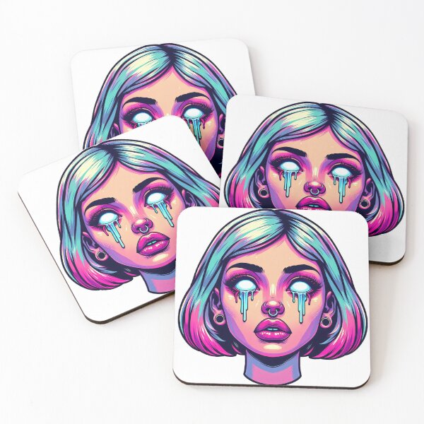 Item preview, Psychedelic Crying Girl Face With a Piercing designed and sold by TheRumblingNerd.
