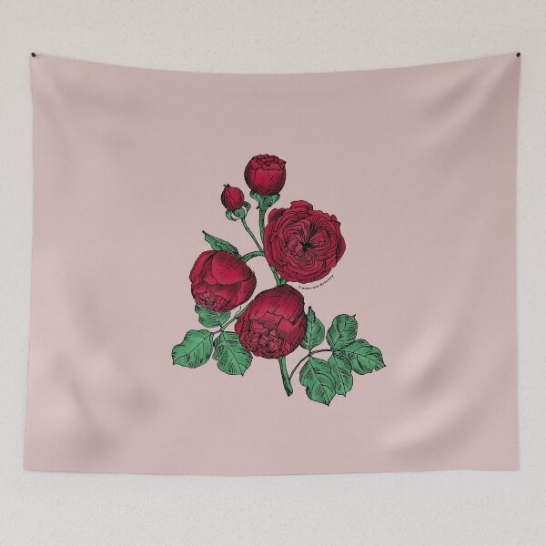 Item preview, Dark Red Pompon Rose Bloom Very Full 40+ Petals In 3+ Rows designed and sold by zenithcreative.