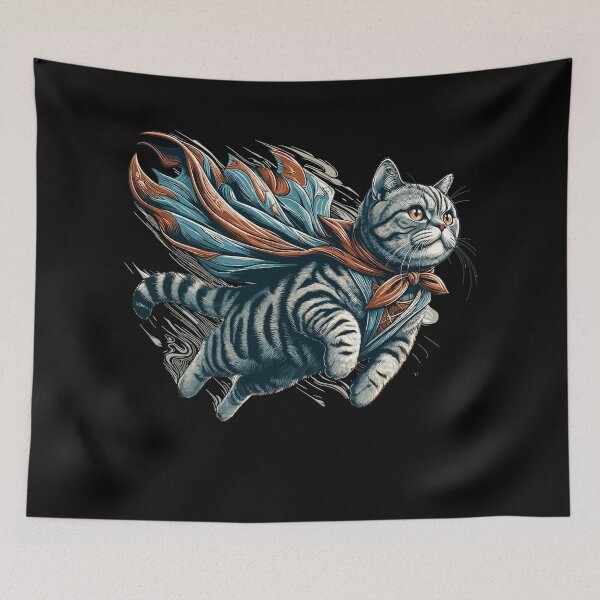 Item preview, Super cat British Shorthair BKH tabby gift designed and sold by Pineapple-Tree.