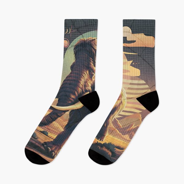 Item preview, Vintage Woolly Mammoth Sunset design Gift Mom Dad designed and sold by KreativKulture.