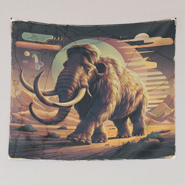 Item preview, Vintage Woolly Mammoth Sunset design Gift Mom Dad designed and sold by KreativKulture.