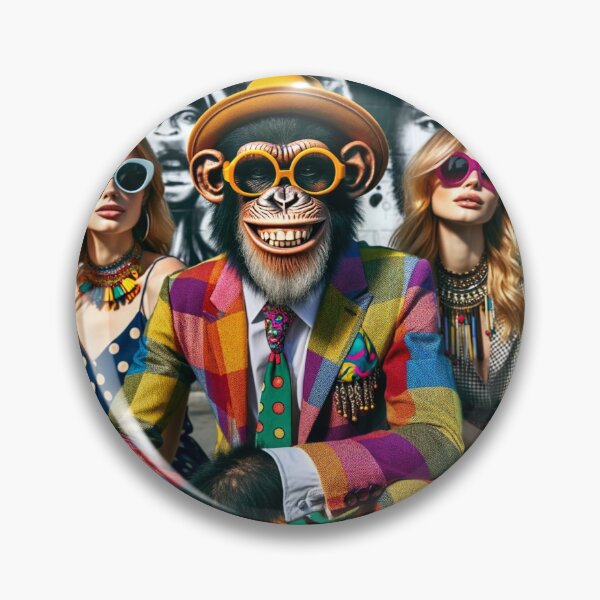 Item preview, Funky Monkey, Grinning Ape with Chicks designed and sold by Emoji Emblems.